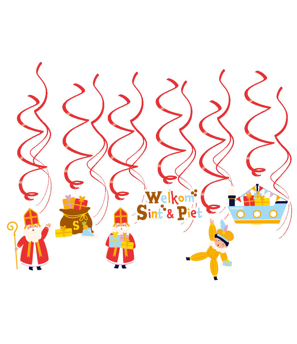Hangdecoratie Swirls Welkom Sint & Piet Vigo (12st)