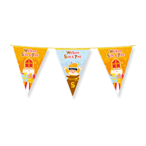 Vlaggenlijn Welkom Sint & Piet Cartoon Vigo (10m)
