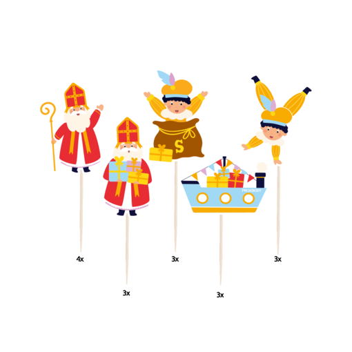 Cocktail Prikkers Sinterklaas Cartoon Vigo (16st)