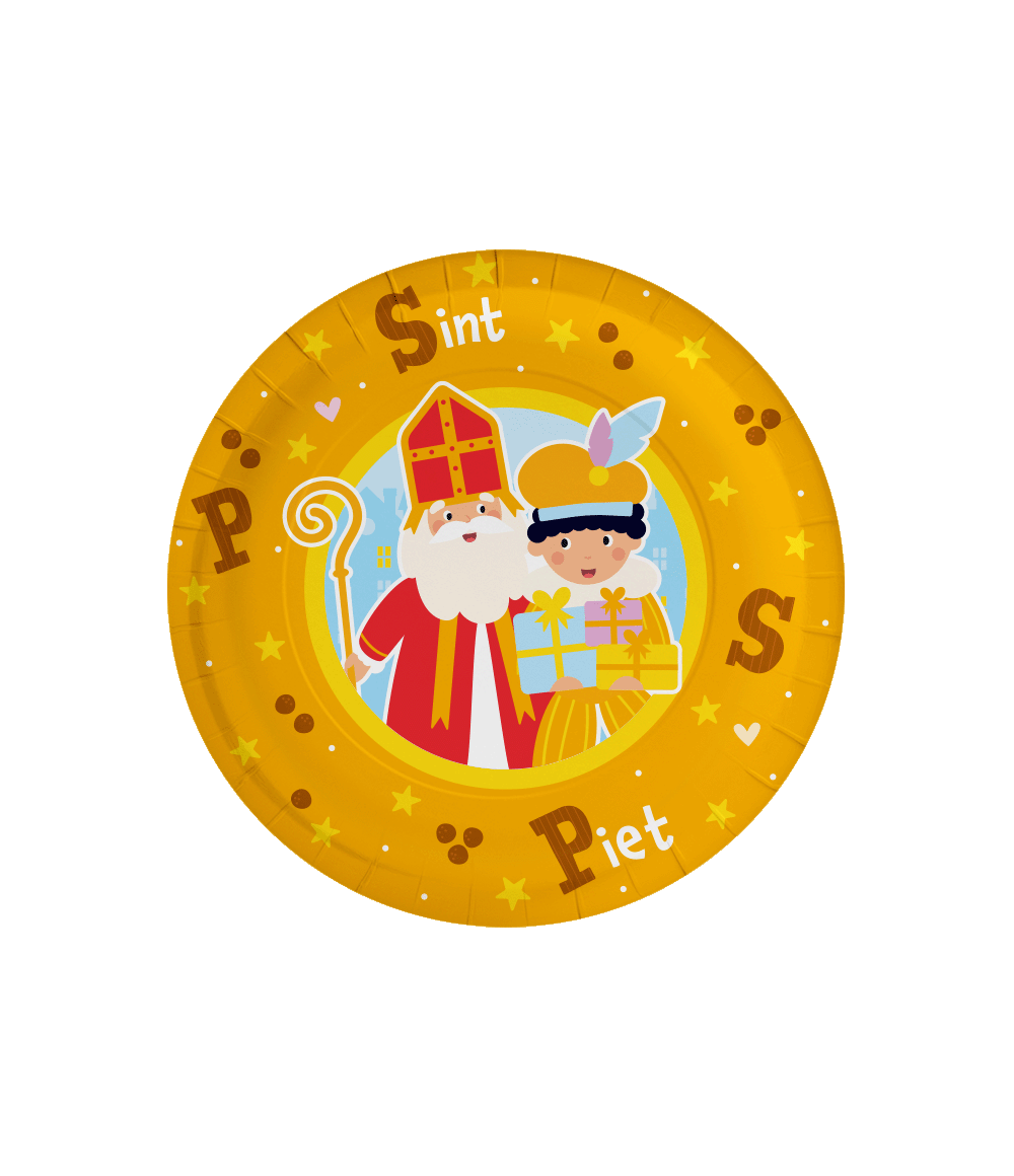 Bordjes Sint & piet Cartoon Vigo (8st) afbeelding