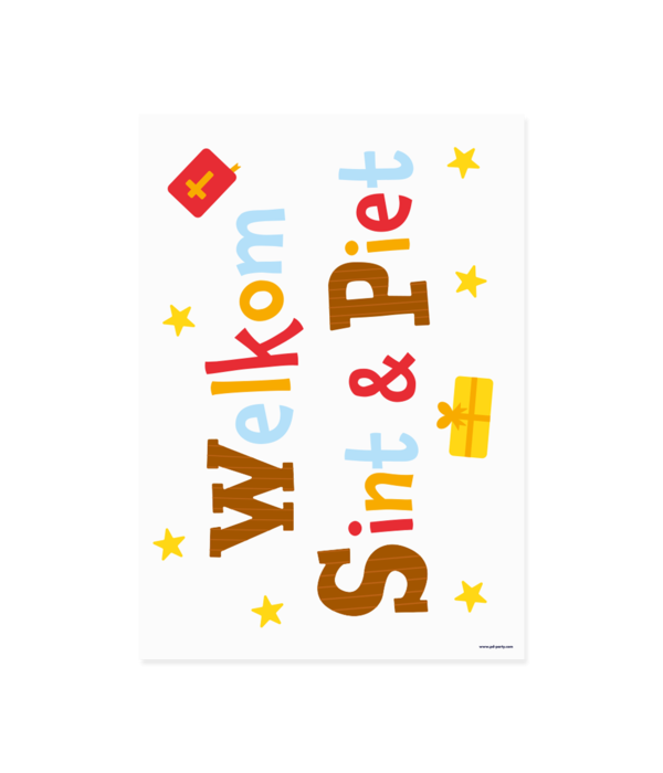 Raamstickers Sint & Piet Cartoon Vigo