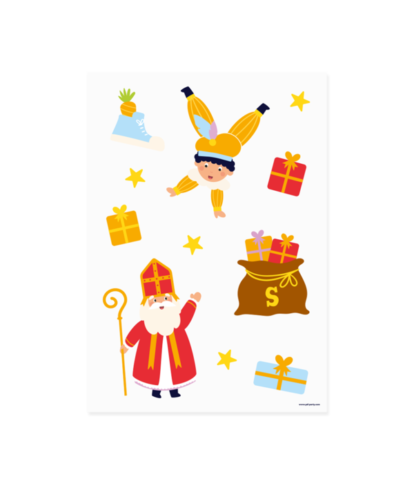 Raamstickers Sint & Piet Cartoon Vigo