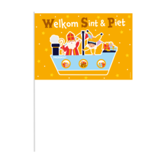 Zwaaivlaggetje Welkom Sint & Piet Cartoon Vigo