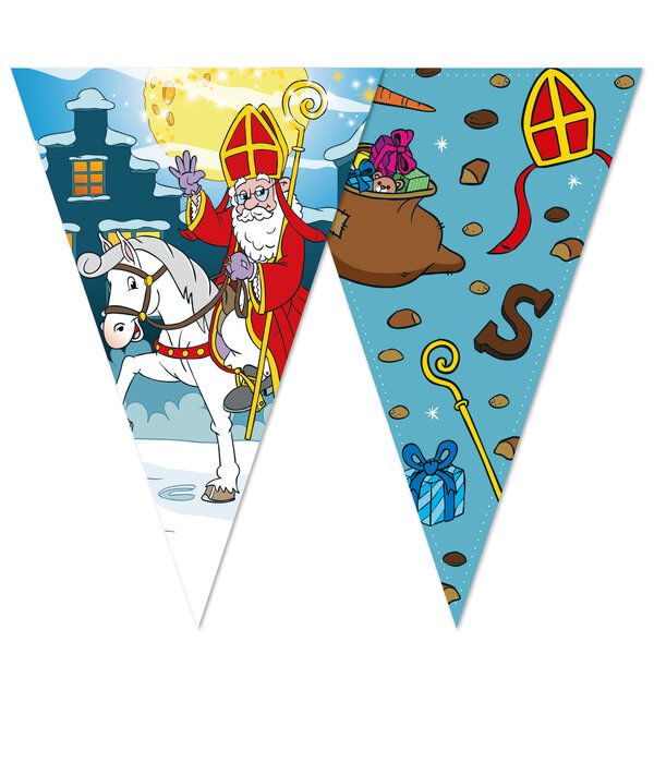 Vlaggenlijn Sinterklaas & Ozosnel Cartoon (10m)