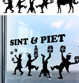 Sinterklaas Raamstickers Cadeautjes Zwart (90x32cm)