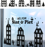 Raamstickers Welkom Sint en Piet Groot (150x50cm)