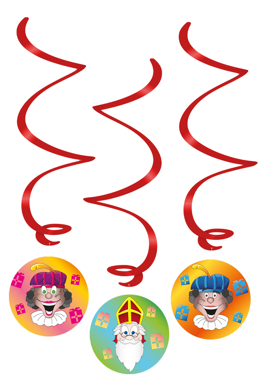 Swirl decoratie x 3 Welkom Sint en Piet.