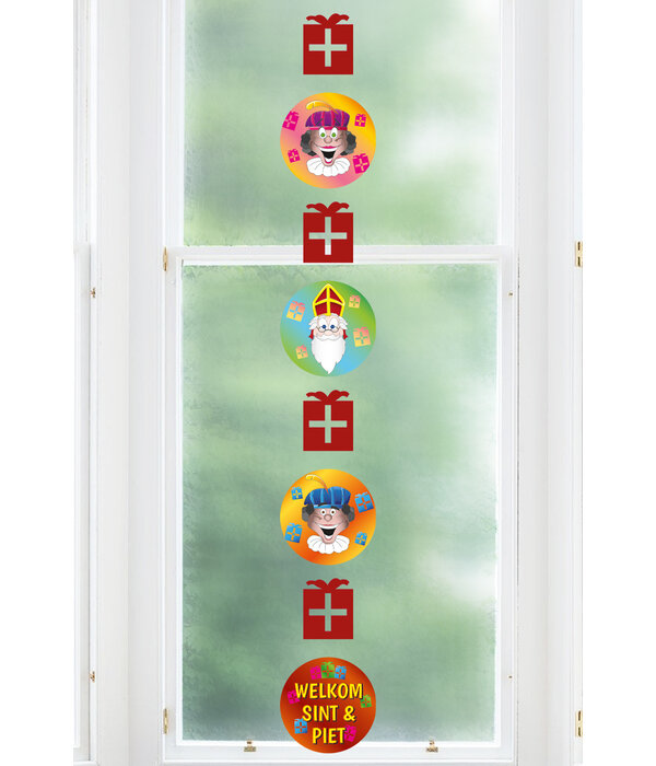 Hangdecoratie Welkom Sint en Piet (120cm)
