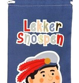 Pepernotenzakje ”Lekker Snoepen” Blauw (15x25cm)