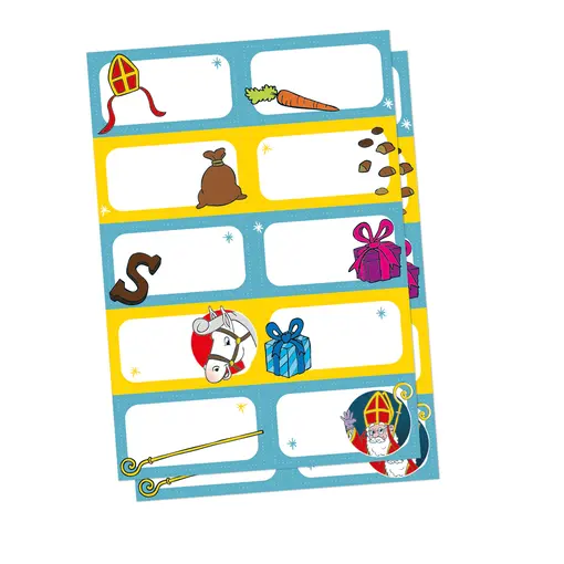 Sinterklaas Naamstickers 20 stickers (2 vel)