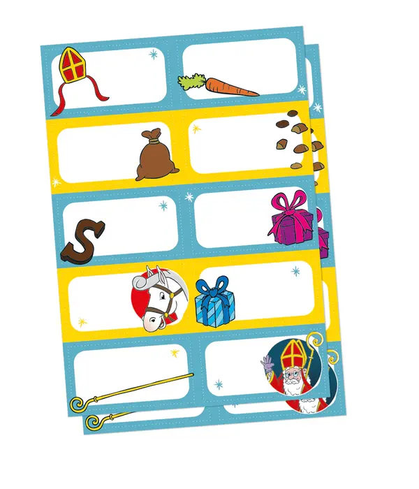 Sinterklaas Naamstickers 20 stickers (2 vel)