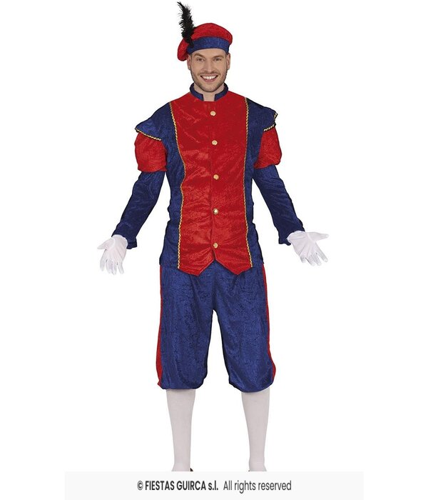 Hoofdpiet Kostuum Blauw/Rood