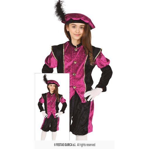 Piet Verkleedpak Kind Pink/Zwart Morena