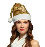 Kerstmuts Goud Glitter