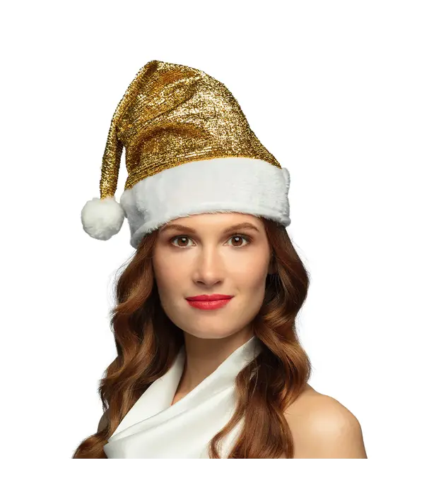 Kerstmuts Goud Glitter