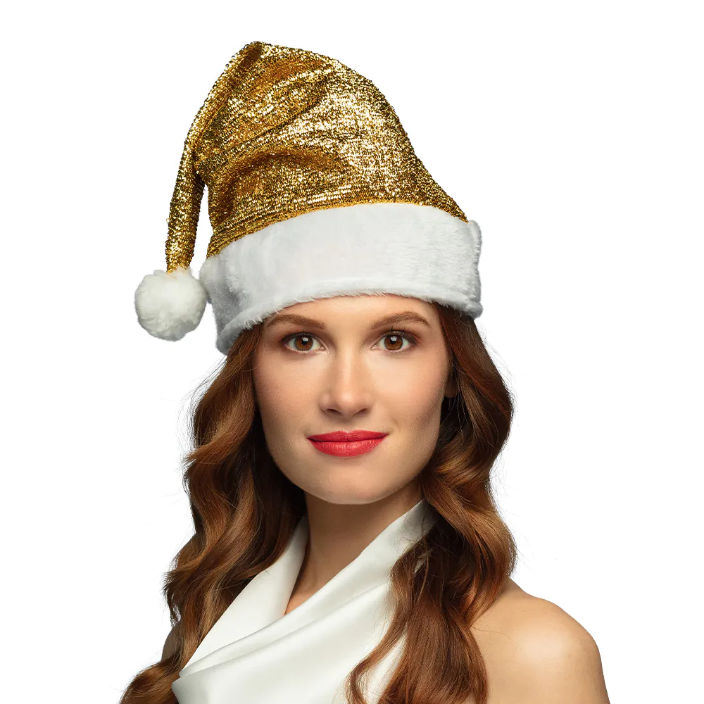 Kerstmuts Goud Glitter afbeelding