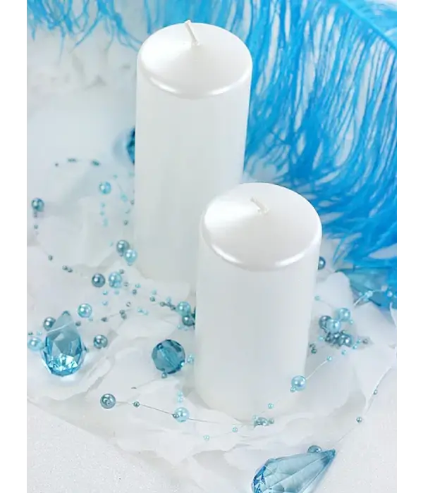 Stompkaarsen Metallic Pearl 12cm (6st)