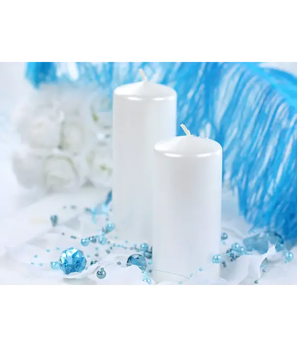 Stompkaarsen Metallic Pearl 12cm (6st)