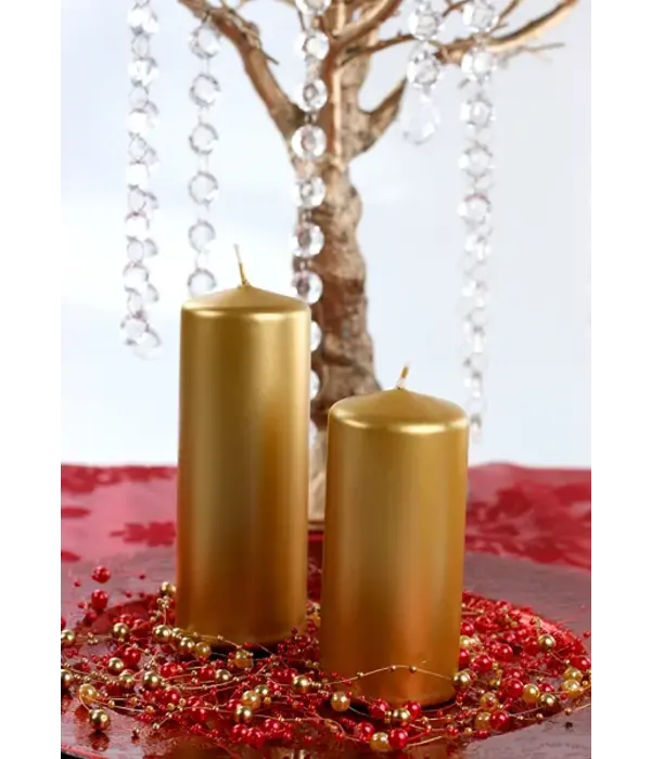 Stompkaarsen Metallic Goud 12cm (6st)