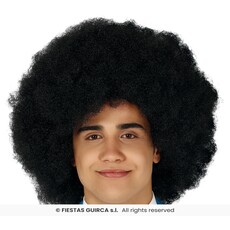 Afro Pruik Zwart Mega