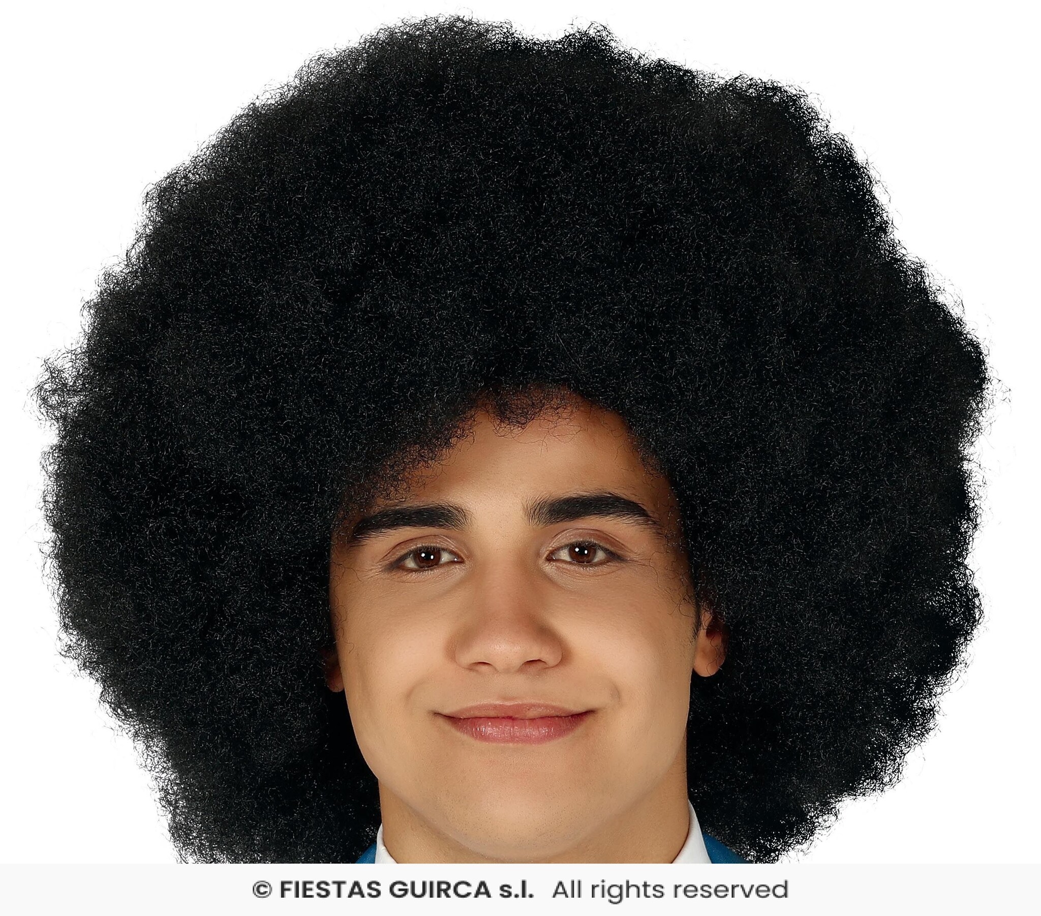 Afro Pruik Zwart Mega