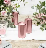 Stompkaarsen Rose Goud Metallic 12cm (6st)