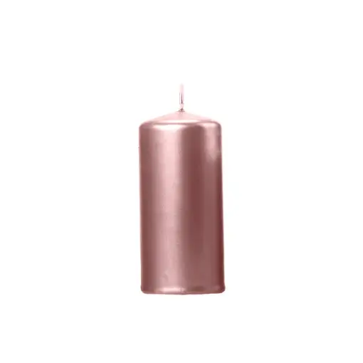 Stompkaarsen Rose Goud Metallic 12cm (6st)