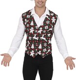 Kerstmis Gilet Rood/Groen Squares