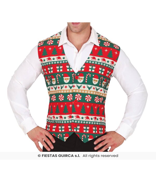 Kerst Gilet Heren Candy Cane