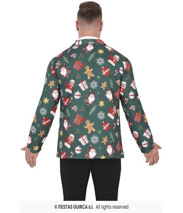 Groene Kerstmis Blazer Heren Kerstsymbolen