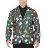 Groene Kerstmis Blazer Heren Kerstsymbolen