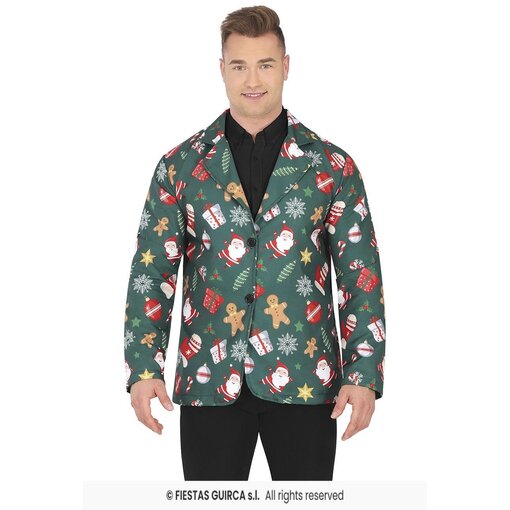 Groene Kerstmis Blazer Heren Kerstsymbolen
