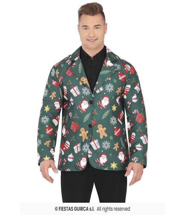 Groene Kerstmis Blazer Heren Kerstsymbolen