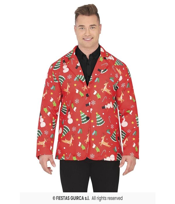 Rode Kerstmis Blazer Heren Kerstsymbolen