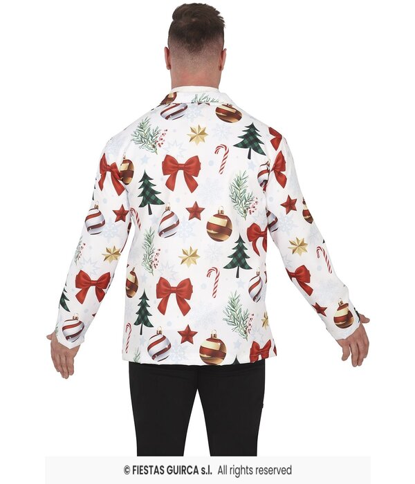 Witte Kerstmis Blazer Heren Kerstsymbolen