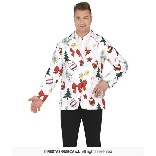 Witte Kerstmis Blazer Heren Kerstsymbolen