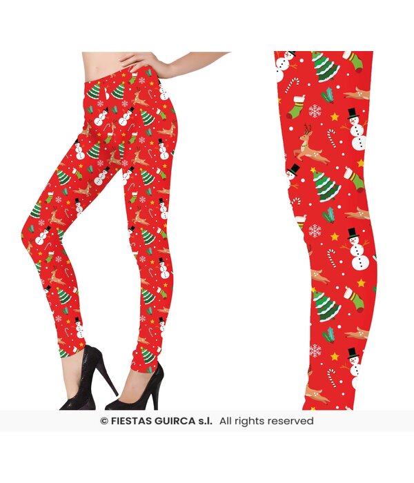 Rode Kerstmis Legging Prints