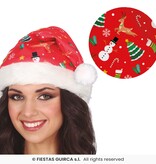 Rode Kerstmuts met Kerstsymbolen