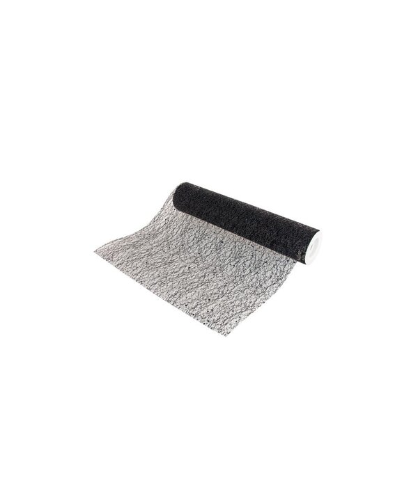 Rol Tafelloper Zwart Glitter (500x30cm)