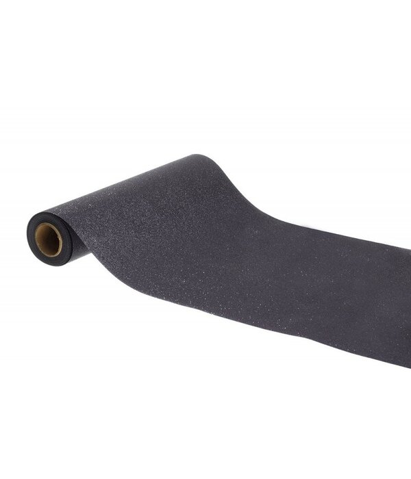 Zwarte Glitter Tafelloper Premium (30x500cm)