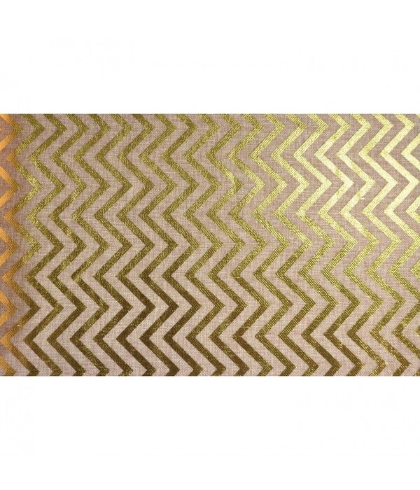 Gouden Jute Tafelloper met Visgraat patroon (28x500cm)