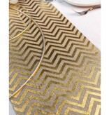 Gouden Jute Tafelloper met Visgraat patroon (28x500cm)