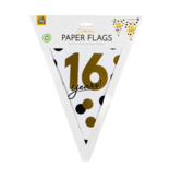 Vlaggenlijn Celebration 16 Jaar Wit/Goud/Zwart