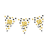 Vlaggenlijn Celebration 18 Jaar Wit/Goud/Zwart