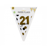 Vlaggenlijn Celebration 21 Jaar Wit/Goud/Zwart