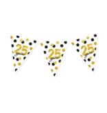 Vlaggenlijn Celebration 25 Jaar Wit/Goud/Zwart