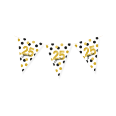 Vlaggenlijn Celebration 25 Jaar Wit/Goud/Zwart