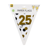 Vlaggenlijn Celebration 25 Jaar Wit/Goud/Zwart