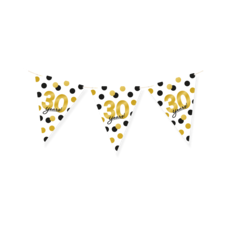 Vlaggenlijn Celebration 30 Jaar Wit/Goud/Zwart