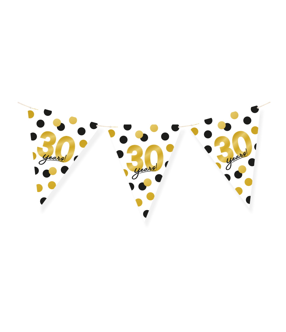 Vlaggenlijn Celebration 30 Jaar Wit/Goud/Zwart afbeelding
